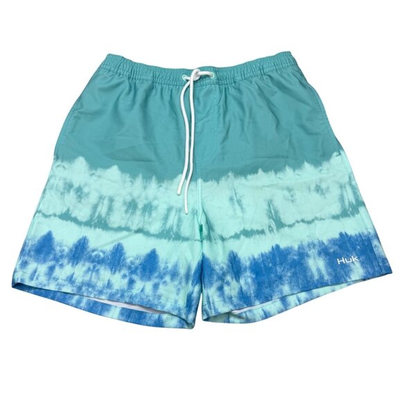 Huk Mens SIze S Performance Fishing / Swim Shorts Salt Dye Design Mesh Lined NWT - Picture 1 of 9